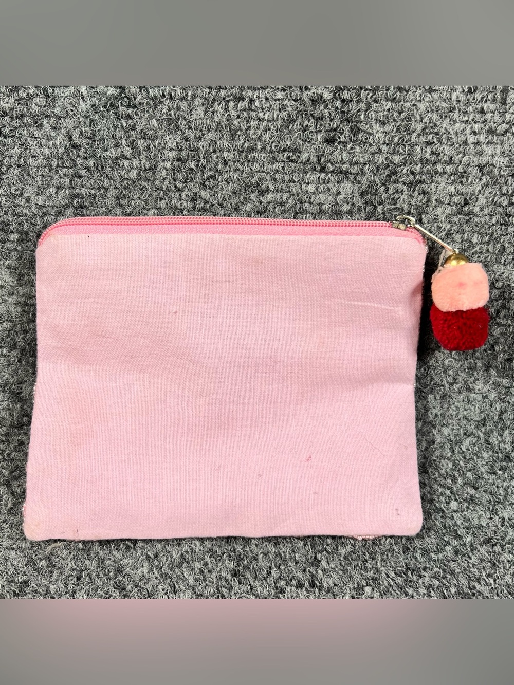 Seed Beaded Coin Purse Pink With Red‎ Cherries - Picture 2 of 7